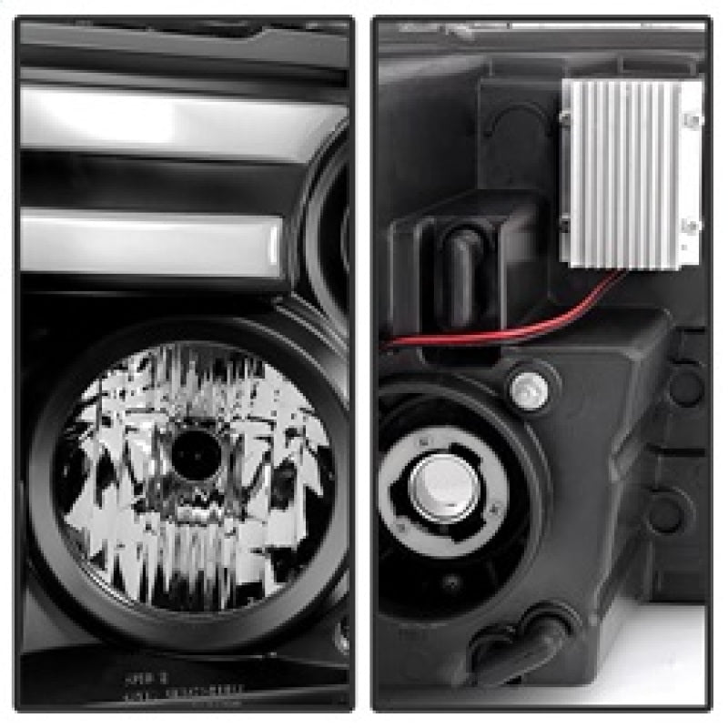 Spyder 5081001 fits Dodge 09-12 Ram Projector Headlights Light Bar DRL Black PR