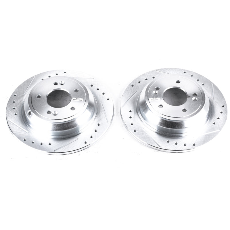 PowerStop fits Genesis 17-18 G80 Rear Evolution Drilled & Slotted Rotors - Pair