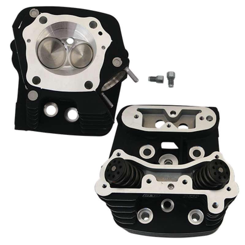 S&S 90-1509 Cycle 84-99 BT 93cc Cylinder Head Kit For S&S 4in Bore - Wrinkle Bla