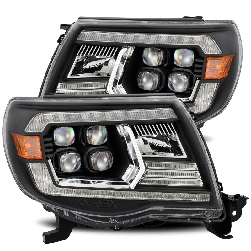 AlphaRex 880742 fits Toyota 05-11 Tacoma NOVA LED Projector Headlights Plank Style Alpha Black w/Activ Light/DRL