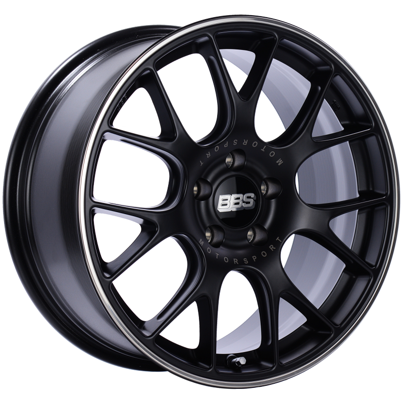 BBS CH146BPO CH-R 18x8.5 5x112 ET38 Satin Black Polished Rim Protector Wheel -82mm PFS/Clip Required