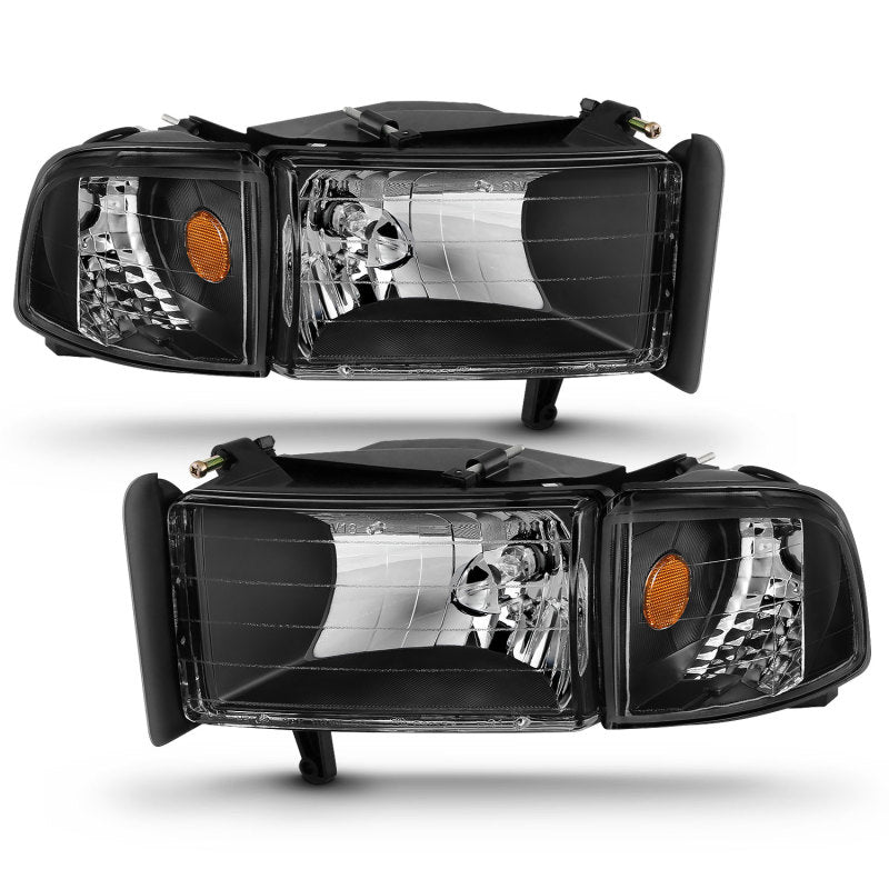 ANZO 111067 1901 fits Dodge 94-20 Ram Crystal Headlights Black