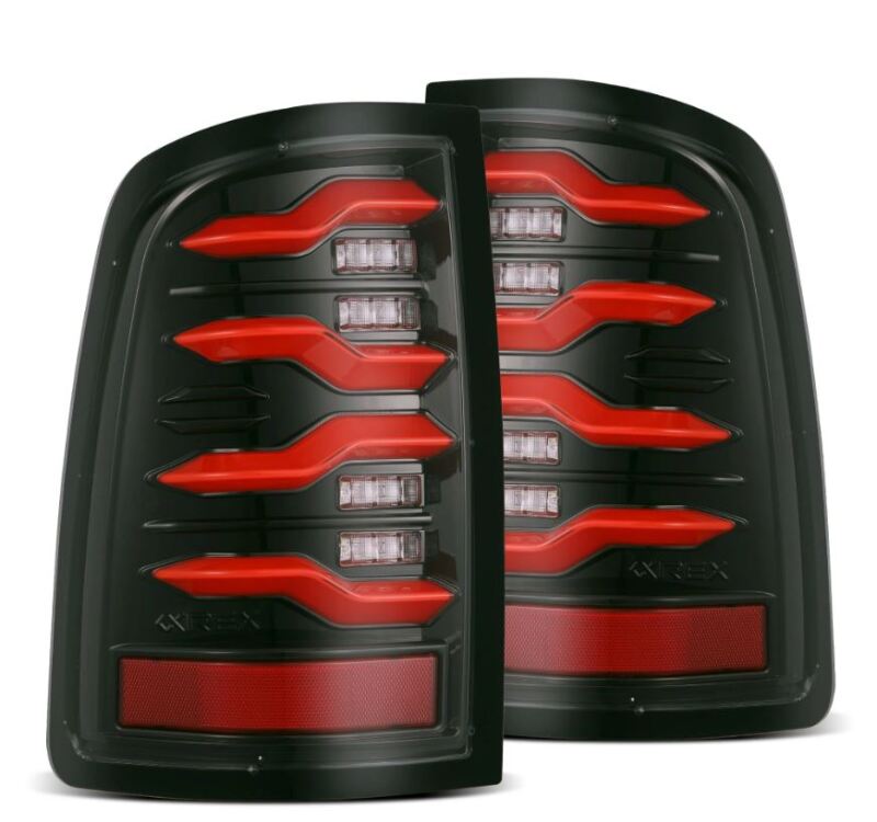 AlphaRex 640002 09-18 fits Dodge RAM LUXX-Series LED Taillights Black Red w/A