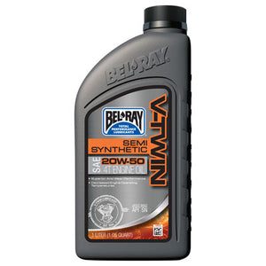 Bel-Ray 96910-BT1 V-Twin Semi-Synthetic Blend Motor Oil 20W-50 1 Liter