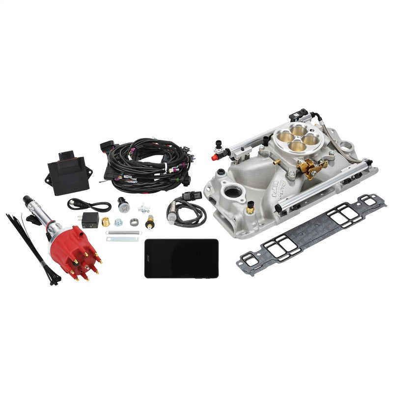 Edelbrock 35760 Pro Flo 4 Fuel Injection Kit Seq Port fits SBC 1986&Earlier 550 Max HP 29 LbHr Injectors Satin