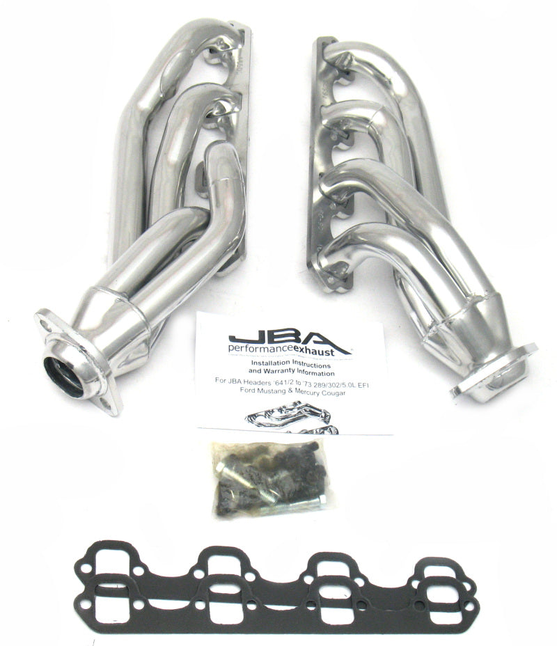 JBA 1650SJS fits Ford 65-73 Mustang 260-302 SBF 1-5/8in Primary Silver Ctd Mid Length Header