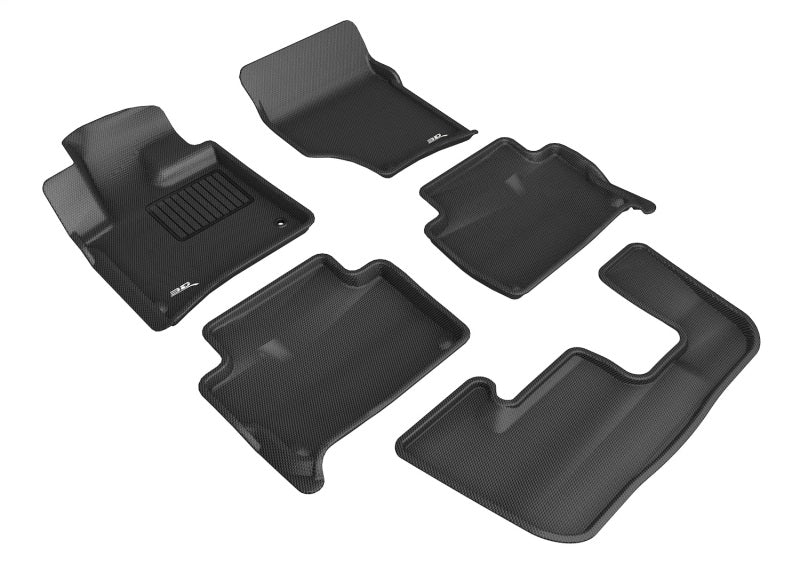 3D MAXpider 2015-2020 fits Ford Edge Kagu 2nd Row Floormats - Black
