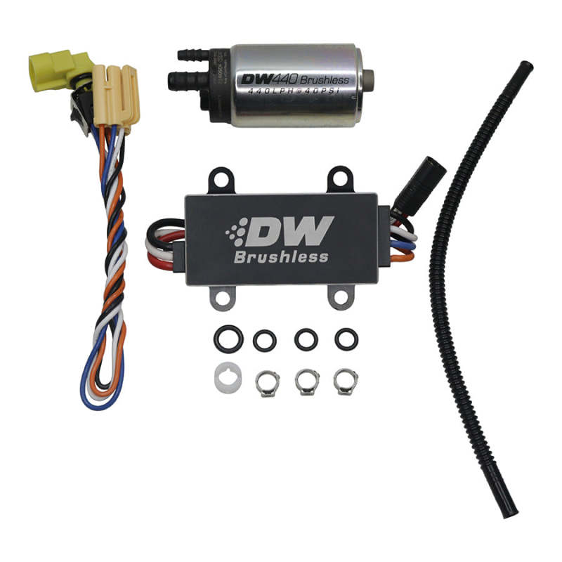 DeatschWerks 9-442-C102-0911 DW440 440lph Brushless Fuel Pump w/+C102 Controller w/ Install Kit 14-19 fits Chevy Corvette