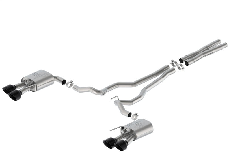 fits Ford Racing M-5200-M5EBVA 2024 Mustang 5.0L GT Extreme Cat-Back Exhaust W/Valance - Black Tips