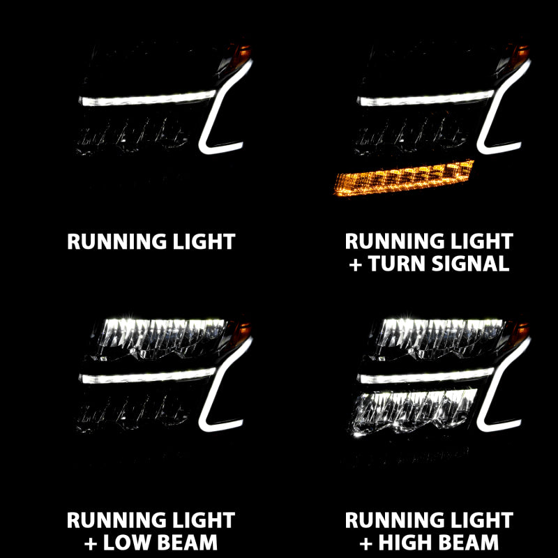 ANZO 111478 fits Chevy 15-20 Tahoe/Suburban LED Light Bar Style Headlights Black w/Sequential w/DRL w/Amber