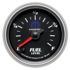 AutoMeter 880013 Autometer fits Mopar 2-1/16in 0-280 Ohm Programmable Fuel Level Gauge - Black