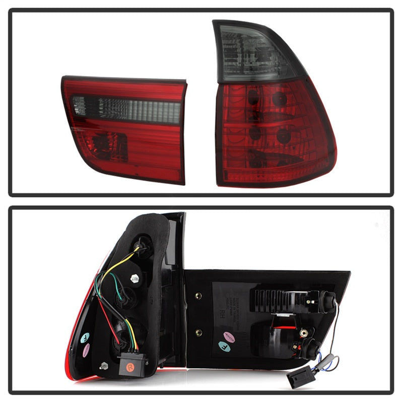 Spyder 5000842 fits BMW 00-06 E53 X5 4PCS Euro Style Tail Lights- Red Smoke ALT