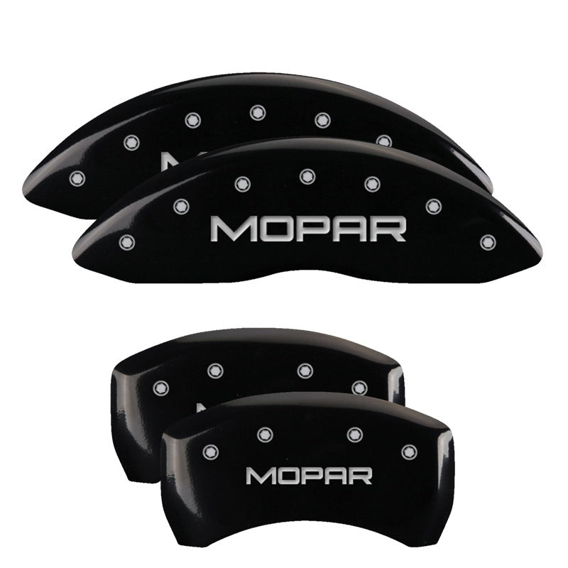 MGP 32025SMOPBK 4 Caliper Covers Engraved Front & Rear fits Mopar Black Finish S