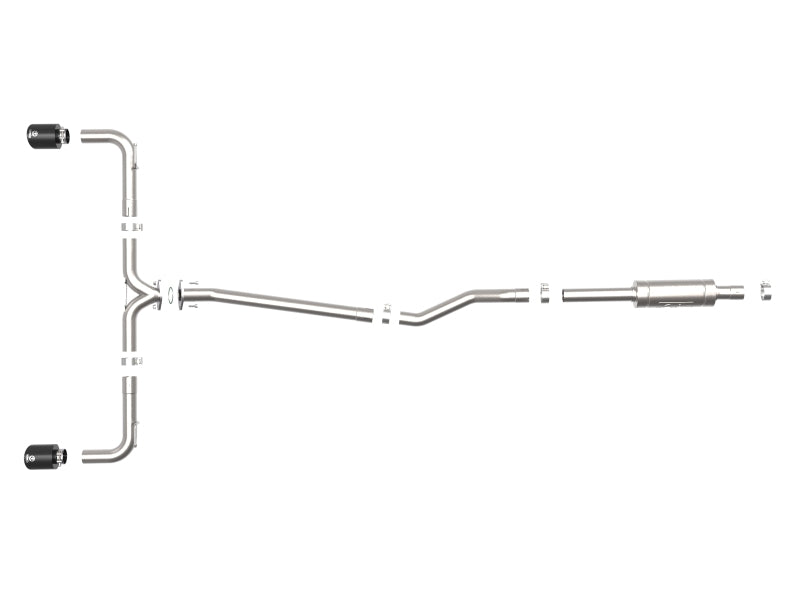 AFE 49-37015-B  2-1/2in 304 SS Cat-Back Exhaust w/ Black Tips 14-18 fits Mazda