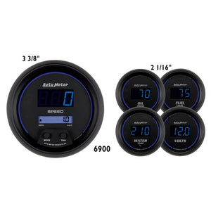 AutoMeter 6900 Autometer Cobalt Digital 3-3/8in Programmable Electric Speedometer/ 2-1/16in Electric Oil Pressure