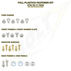 Bolt KTM-021750SX Full Plastics Fastener Kit