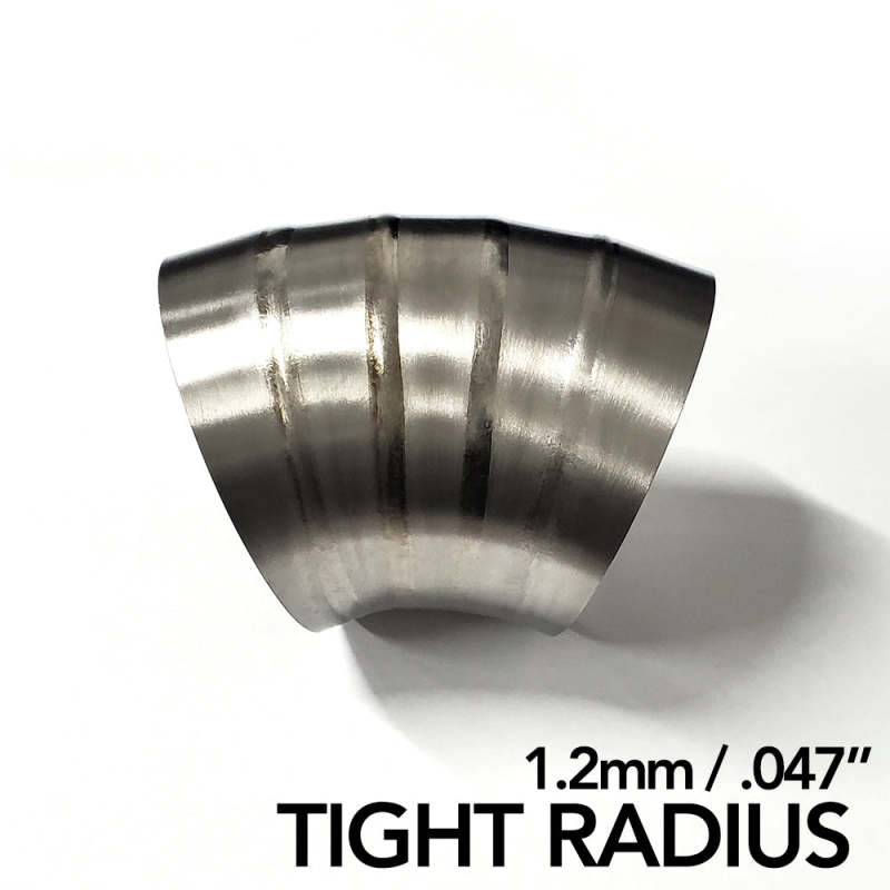 Ticon 141-07620-1314 Industries 3in Dia 1.14D Tight Rad 45Deg Bend 1.2mm/.047in Pre Welded Titanium Pie Cut - 5pk