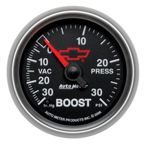 AutoMeter 3659-00406 Autometer fits GM Bowtie 52mm Full Sweep Electronic 30 In Hg-Vac/30 PSI Vacuum/Boost Gauge