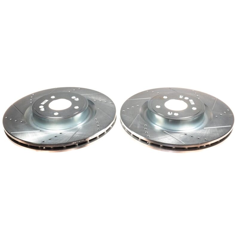 PowerStop fits Genesis 19-21 G70 Front Evolution Drilled & Slotted Rotors - Pair