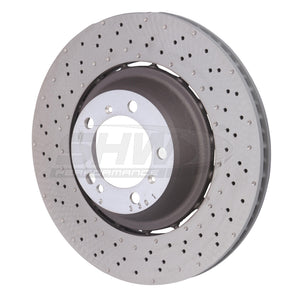 SHW Performance PRL49917 SHW 14-19 fits Porsche 911 Turbo 3.8L w/o Ceramics Left Rear Drilled-Dimpled LW Brake Rotor (99135240703)