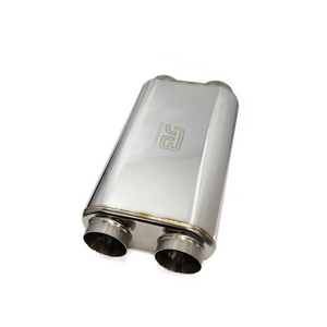Stainless Bros 616-07623-2250 3in x 17in OAL SS304 Thin Oval Muffler (3in Dual I
