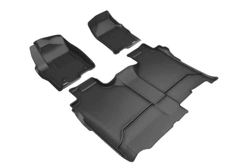 3D L1GM02501509 Maxpider 19-24 fits GMC Sierra 1500 Crew Cab 5-Seat Kagu Black R1 R2 (Trim To Fit Underseat Box)