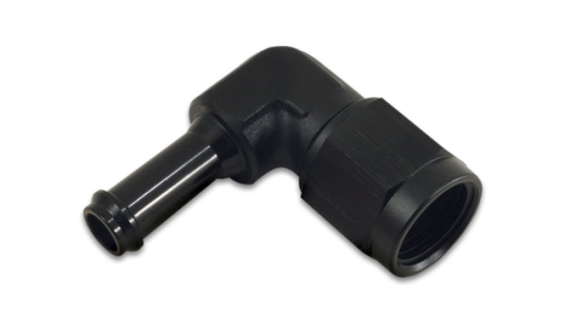 Vibrant 12026 -6AN to 3/8in Hose Barb 90 Degree Adapter - Anodized Black