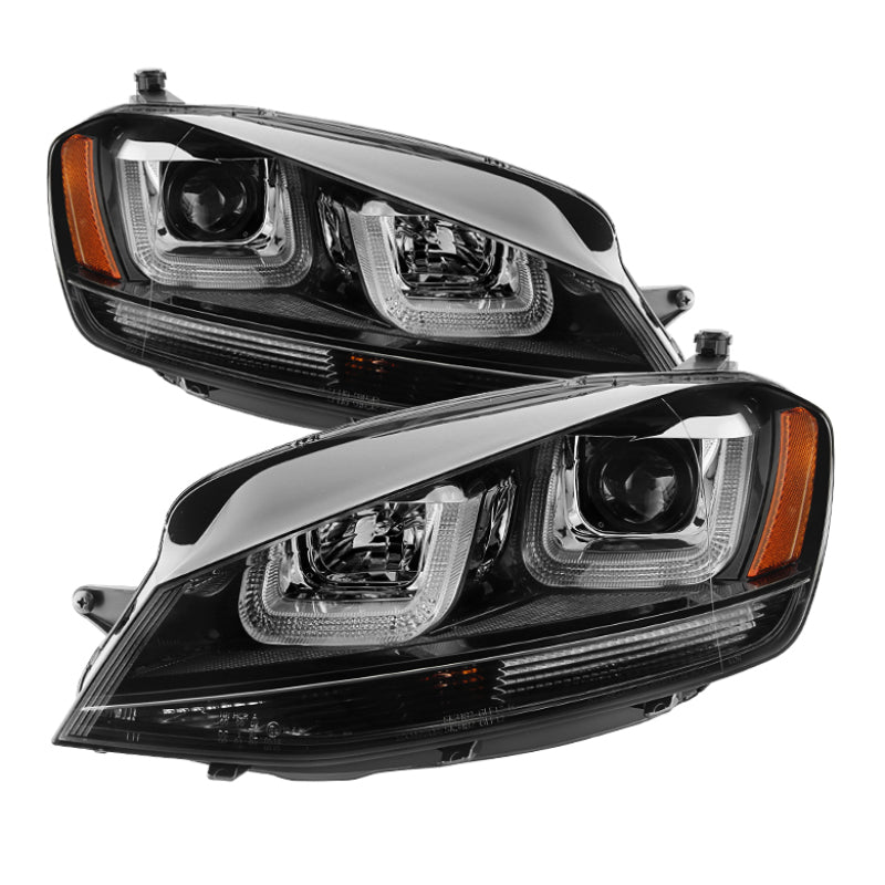 Spyder 5080578 fits Volkswagen 14-16 Golf VII Projector Headlights DRL LED Blk