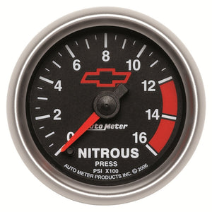 AutoMeter 3674-00406 Autometer fits GM Bowtie Black 2-1/16in 0-1600 PSI Nitrous Pressure - Digital Stepper Motor