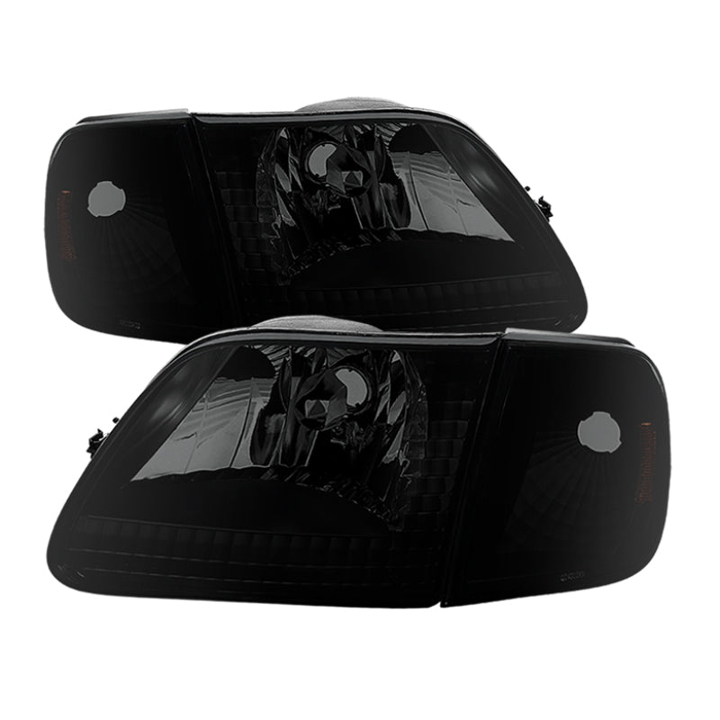 9030321 Xtune fits Ford 97-03 F150 Crystal Headlights w/Corner Black Smoked HD