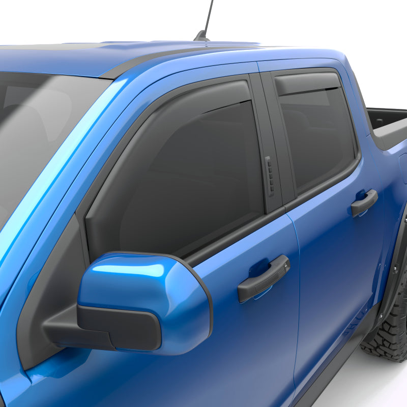 EGR 573595 2022+ fits Ford Maverick In Channel Window Visors Front/Rear Set - Matte Black Crew Cab