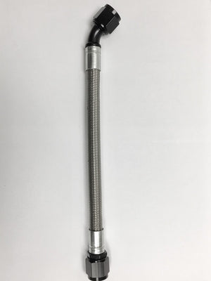 Fragola 6010-1-4-42BL -10AN PTFE Hose Assembly Straight x 45 Degree 42in