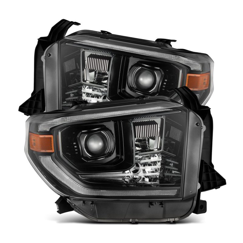 AlphaRex 880836 fits Toyota 14-21 Tundra LUXX-Series LED Proj Headlights Alpha-Blk w/Actv Light & Seq. Sig + DRL