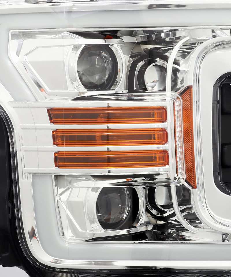 AlphaRex 880187 fits Ford 18-19 F-150 PRO-Series Projector Headlights Plank Style Chrm w/Activ Light/Seq Signal