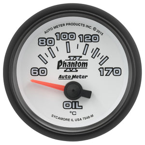 AutoMeter 7548-M Autometer Phantom II Gauge Oil Temp 2 1/16in 60-170f Electric Phantom II
