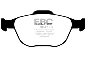 EBC DP21641 02-04 fits Ford Focus 2.0 SVT Greenstuff Front Brake Pads