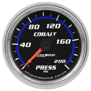 AutoMeter 6134 Autometer Cobalt 2-1/16in 200 PSI Mechanical Pressure Gauge