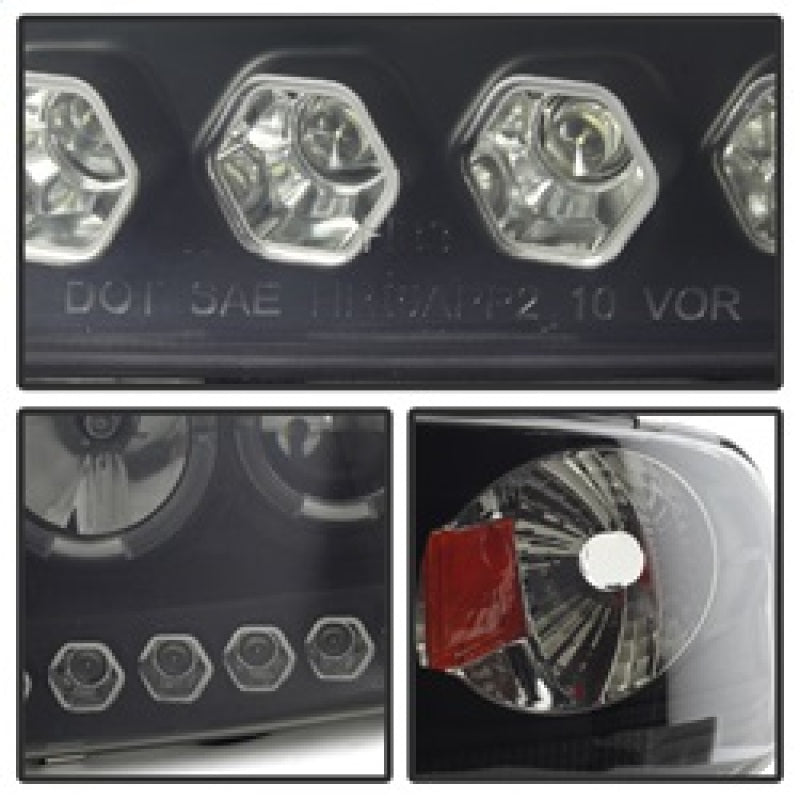 Spyder 5078445 fits Ford 97-03 F150 Projector - LED Halo Amber Reflctr LED Blk