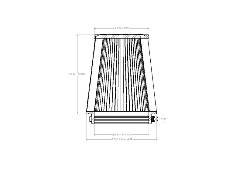 aFe Magnum FORCEintake Replacement Air Filter w/ D2 Dura-Dry Media 5-1/2inF x(10x7)inB x 7inT x 8inH