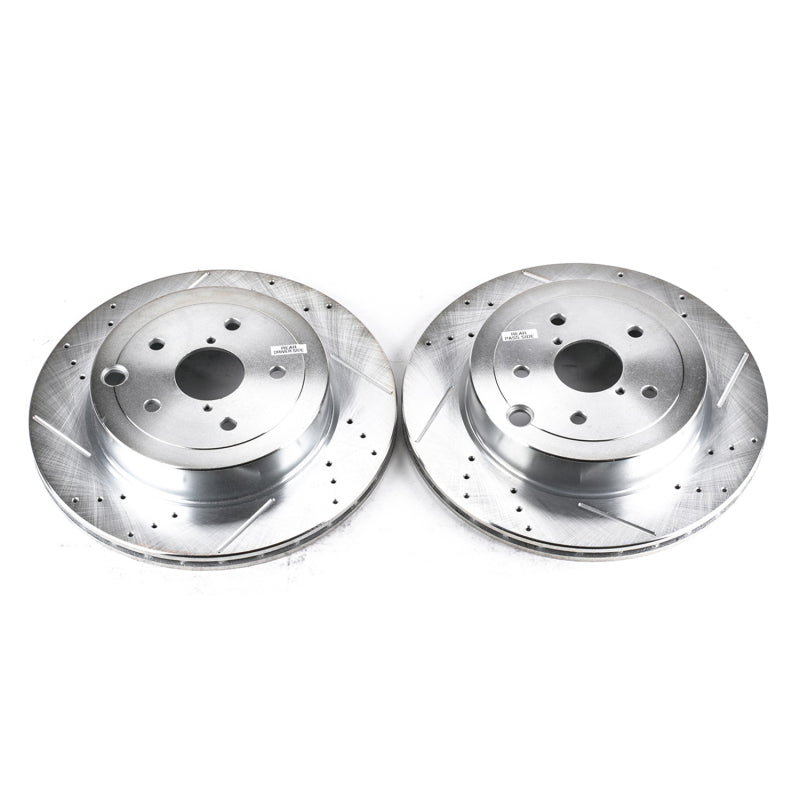 PowerStop fits Subaru 08-14 Impreza Rear Evolution Drilled & Slotted Rotors -