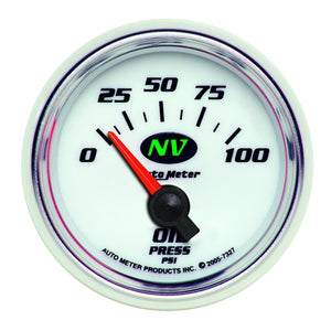 AutoMeter 7327 AutoMeter Gauge Oil Pressure 2-1/16in. 100PSI Electric NV