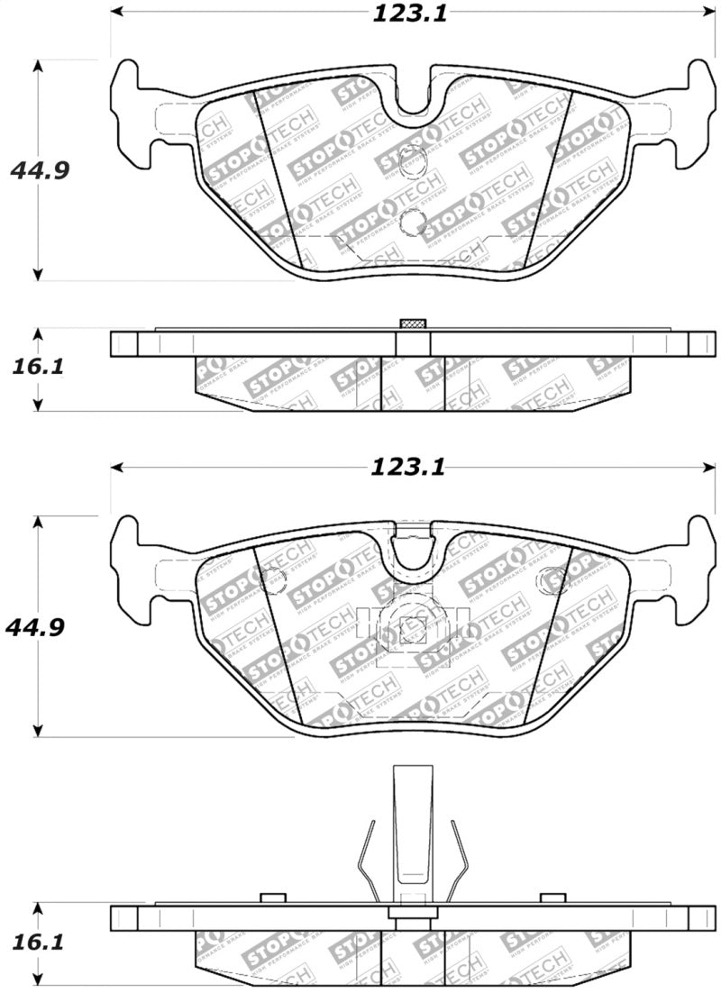 Stoptech 305.0692 Street Select Brake Pads w/Hardware - Rear