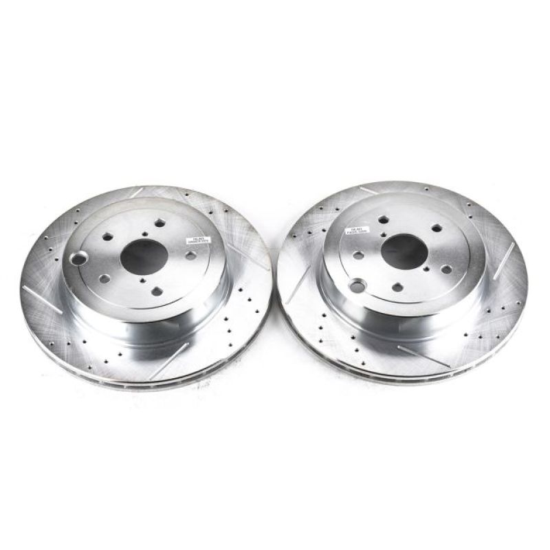 PowerStop fits Subaru 08-14 Impreza Rear Evolution Drilled & Slotted Rotors -