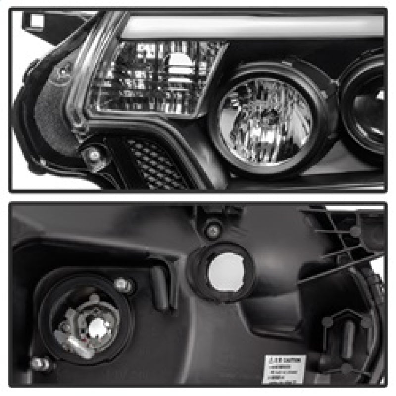 Spyder 5081711 fits Toyota 12-15 Tacoma Projector Headlights Light Bar DRL Blac