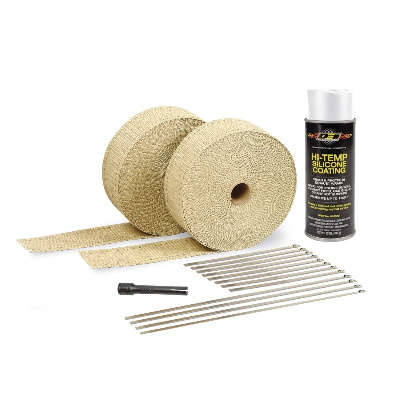 DEI  10111 Exhaust Wrap Kit - Tan Wrap and White HT