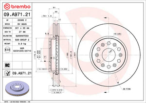 Brembo OE 09.A971.21 18 22 Buick Enclave 19 22 fits Chevrolet Blazer/18-22 Trave