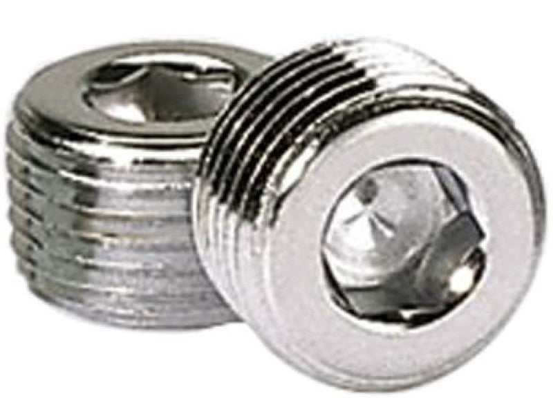 Moroso 39153 Chrome Plated Pipe Plugs - 1/2in NPT Thread - 2 Pack