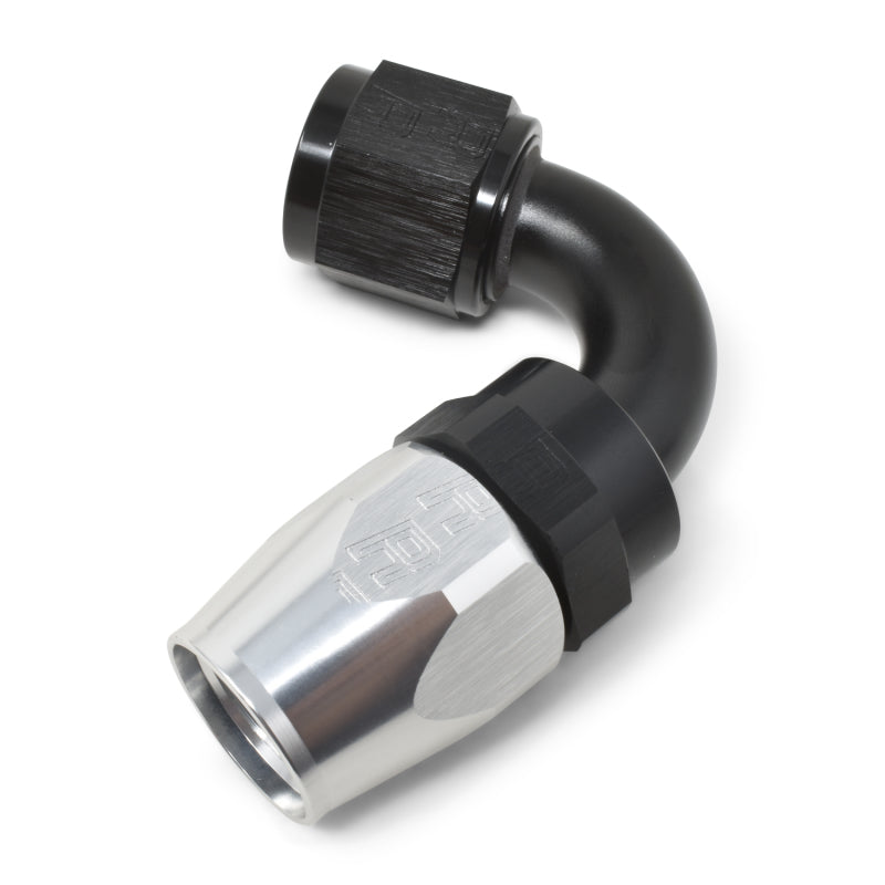 Russell 613403 Performance -6 AN Black/Silver 120 Degree Tight Radius Full Flow Swivel Hose End