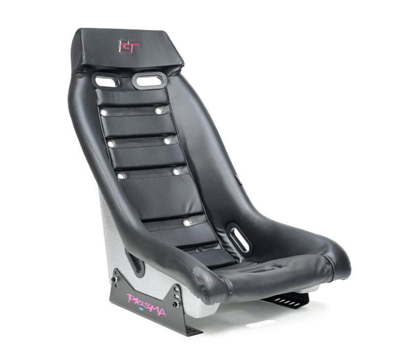 NRG PRI-100BK-H PRI-100BK-H GT Retro Bucket Seat - Black PVC Leather Black