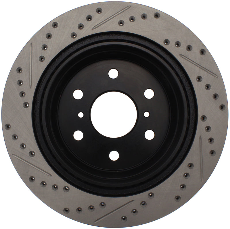 Stoptech 127.66065L 07-10 fits GMC Sierra (w/ Rear Drum) / 07-09 GMC Yukon Rear Left Slotted & Drilled Rotor